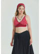 Lace Up Open Back Adjustable Red Plus Size Blouse 4660